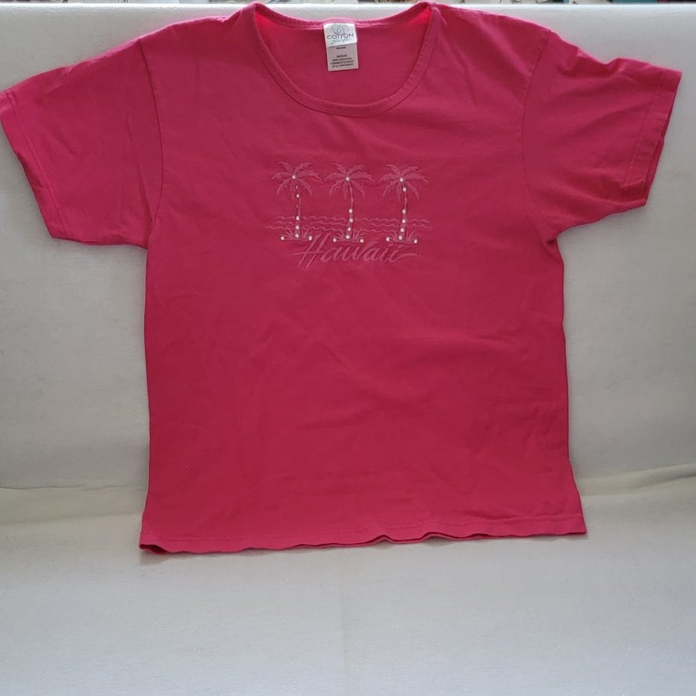Hawaii with Blingy Palm Trees ~ Womens, Girls Top ~ Size Medium